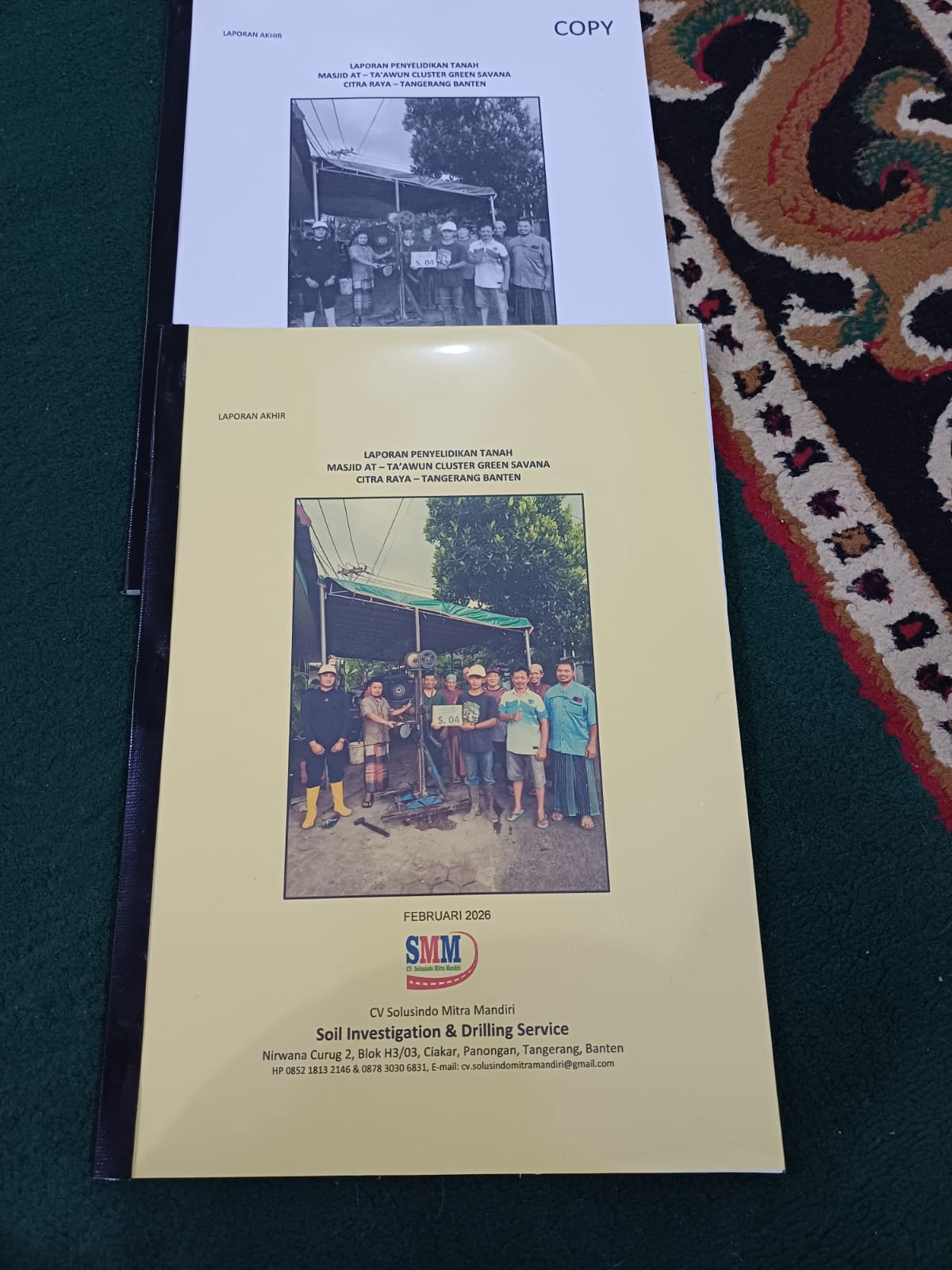 Laporan Penyelidikan Tanah Masjid Sudah selesai